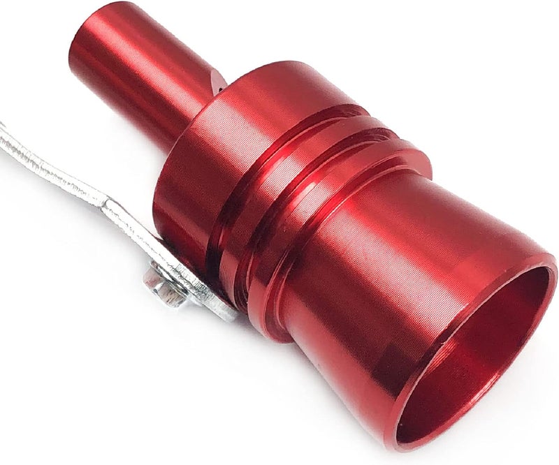 DEVMO 2pcs XL Size Aluminum Alloy Universal Turbo Sound Exhaust Muffler Pipe Whistle Car Roar Maker Red - Image 5